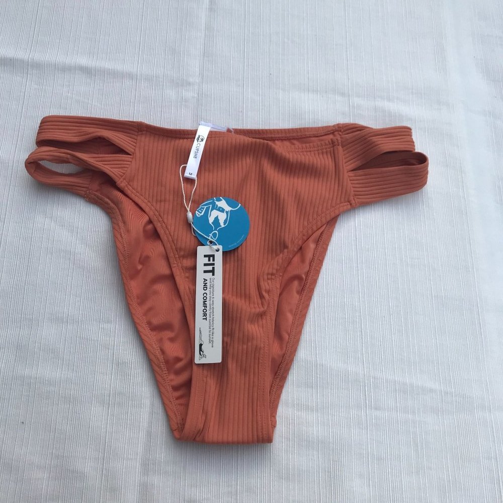 👙 Cupshe Swimsuit orange Bikini Bottom NWT Size Medium - Picture 5 of 6